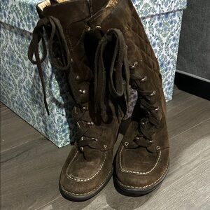 Sofft Dark Brown Suede Lace-Up Women's Boots